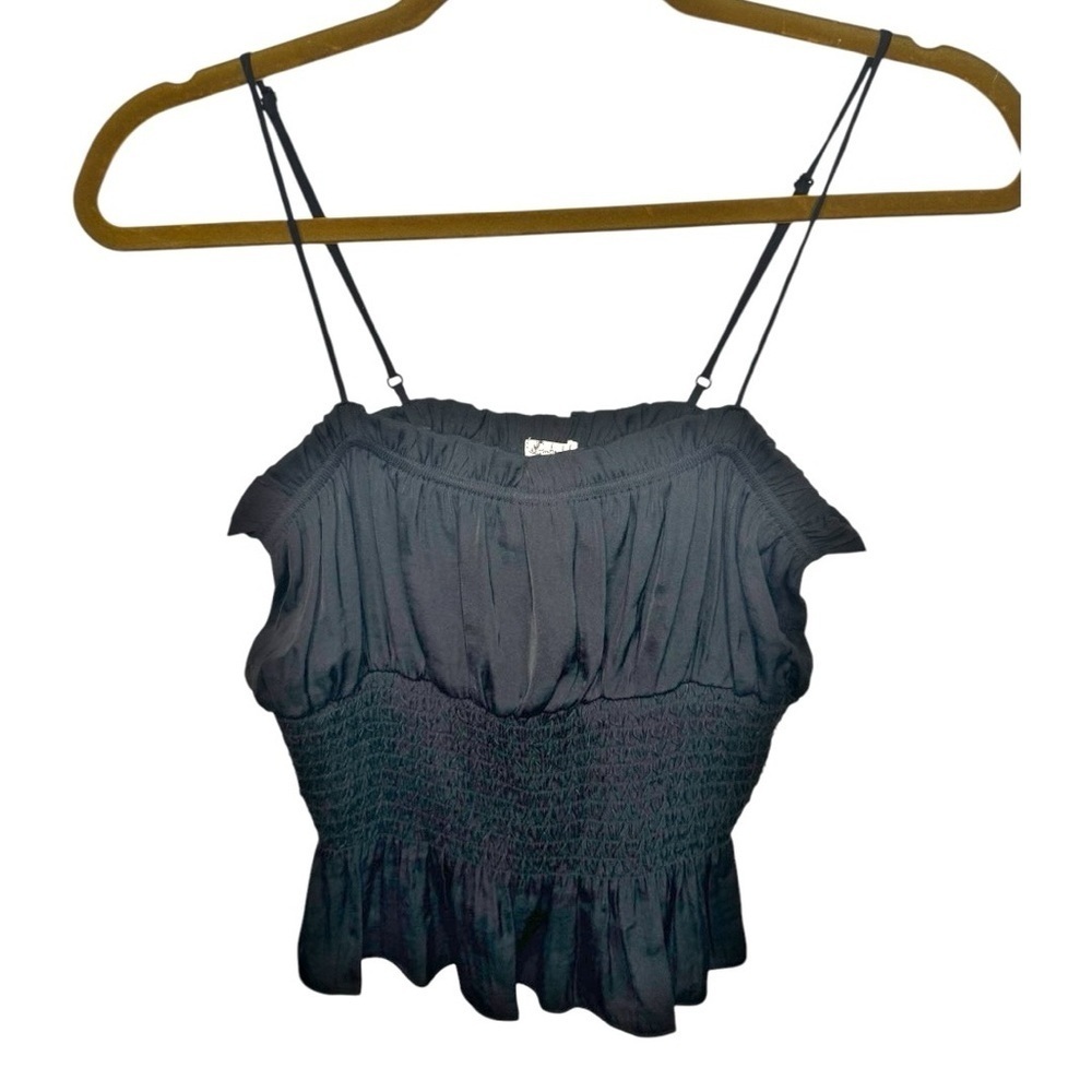 Intimately Free People Black Spaghetti Strap Crop Top